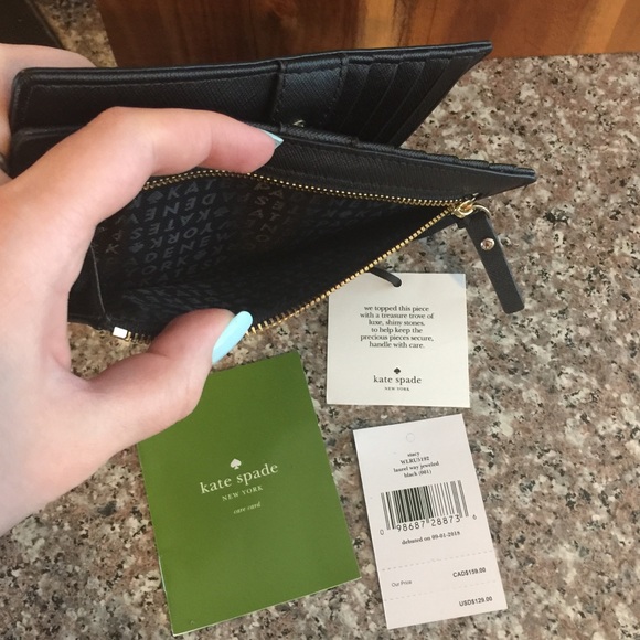 NWT Kate Spade Jeweled Laurel Way Stacy Wallet - Picture 6 of 8